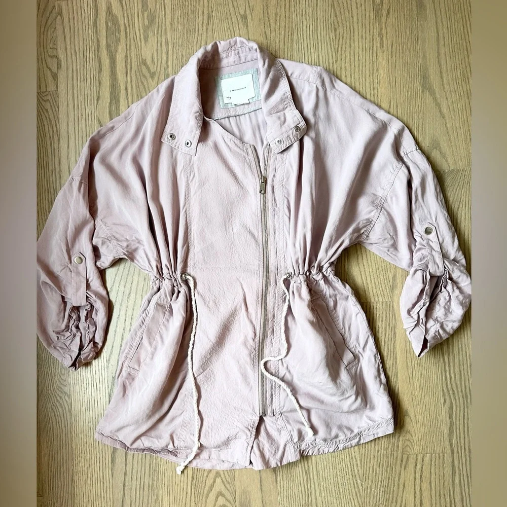 Anthropologie Danuta Cupro Dolman Sleeve Cinched Waist Light Jacket